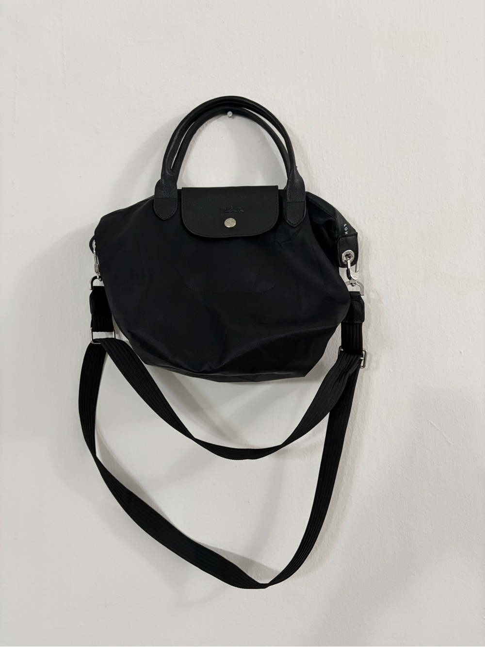 Longchamp Le Pliage Energy Small 2-Way Tote Bag Black Canvas L1512HSR